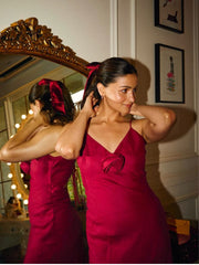 Aliaa Bhatt - Velvet Long Tail Hair Bow - Large