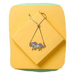 Silver Crystal Unicorn Bracelet – Adjustable Belt Design