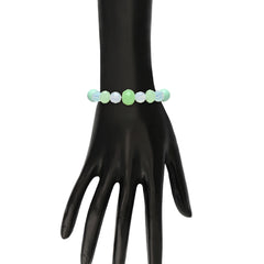 Mint and white beaded bracelet from the colorful stackable bracelet set for girls. Lightweight and perfect for playful outfits.