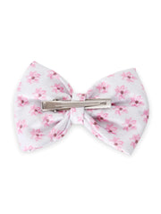 Pink Flowers Satin Bow | Bow Hairpin clip | Anti-Hair Breakage Hairclips
