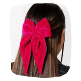 Velvet Long Tail Bow | Bow Hairpin clip | Anti-Hair Breakage Hairclips