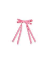 Soft pink handmade hair bow with stitched accents, designed for stylish women and girls. A charming accessory for casual or formal looks.
