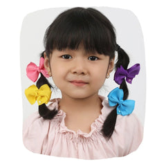 Combo of 4 Double Pinwheel Hair Bow with Alligator Pin In Blue, Yellow, Pink and Purple