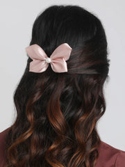 Combo of 2 Satin Silk French Barrette Party Wear Hair Bows