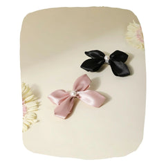 Combo of 2 Satin Silk French Barrette Party Wear Hair Bows