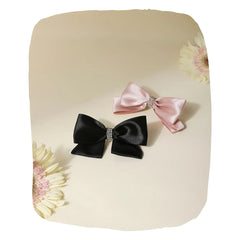Combo of 2 Satin Silk French Barrette Party Wear Hair Bows