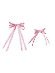 Combo of Mother Daughter Matching Satin Silk Long Tail Hair Bows