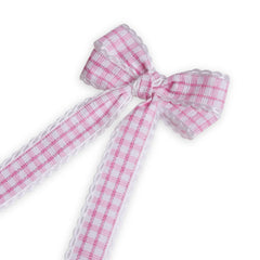 Checks Ribbon Long Tail Hair Bow