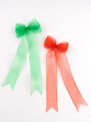 Christmas Special Combo of Red and Green Organza Hair Bows