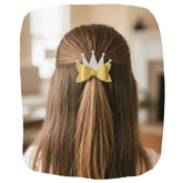 Christmas Glitter Princess Crown Hair Bow for Girls