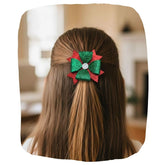 Christmas Glitter Hair Bow for Festive Girls