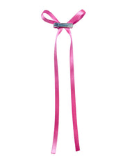 Satin Ribbon Bow Hair Clips for Girls – Pack of 2 Long Tail Bow Barrette Hair Accessories for Kids & Women