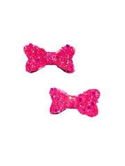 Glitter Bow Hair Clips for Girls – Pack of 2 Sparkly Mini Bow Hair Accessories for Kids & Toddlers