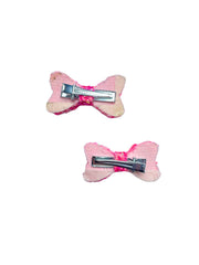 Glitter Bow Hair Clips for Girls – Pack of 2 Sparkly Mini Bow Hair Accessories for Kids & Toddlers