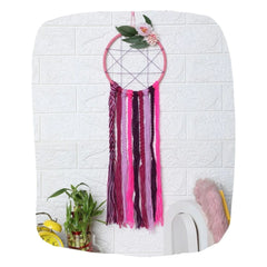 Dreamcatcher Hair Holder Gift in pink and purple tones with floral accent, ideal for organizing bows and pins in kids' rooms as decor and storage.
