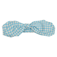 Green Checks Rabbit Ear Knot Baby Headband