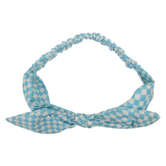 Green Checks Rabbit Ear Knot Baby Headband
