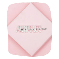 Aquarius Hairpin - Zodiac Rhinestones by Arendelle displayed on a pink geometric background, perfect for astrology-themed hair styling.