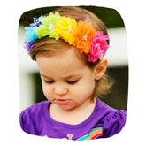 Rainbow Flowers Elastic Baby Headband – Soft & Comfortable