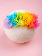 Rainbow Flowers Elastic Baby Headband – Soft & Comfortable
