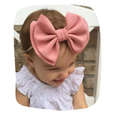 Salmon Pink Big Bow Baby Headband – Soft & Stretchable