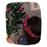 Christmas Red & Black Snowflake Plaid Hairband – Top Knot Style