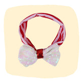 Christmas Fabric Baby Headband with White Bow