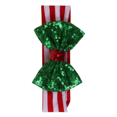 Christmas Fabric Baby Headband with Green Bow