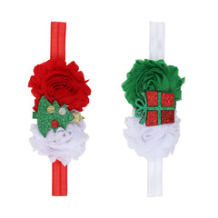 Christmas Pack of 2 Baby Headbands – Tree & Gift Print