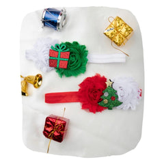 Christmas Pack of 2 Baby Headbands – Tree & Gift Print