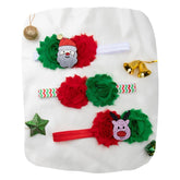 Christmas Pack of 3 Baby Headbands – Santa & Reindeer Print