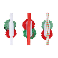 Christmas Pack of 3 Baby Headbands – Santa & Reindeer Print