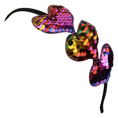 Multi-Color Triple Heart Sequin Hairband