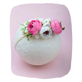 Pink & White Rose Flower Girl Headband – Elegant & Stretchable