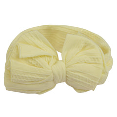 Pastel Yellow Big Bow Cotton Baby Headband