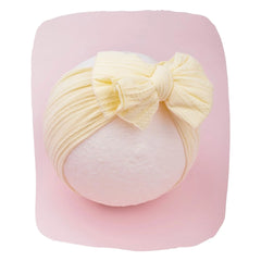 Pastel Yellow Big Bow Cotton Baby Headband