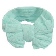 Pastel Green Big Bow Cotton Baby Headband