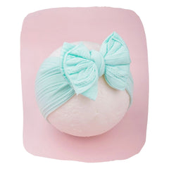 Pastel Green Big Bow Cotton Baby Headband