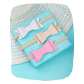 Set of 3 Metallic Bow Baby Headbands – Stylish & Comfortable