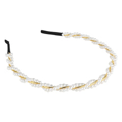 Twisted White Pearl Hairband