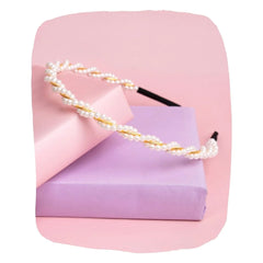 Twisted White Pearl Hairband