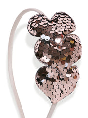 Brown Triple Heart Hairband