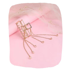 Stylish hair claw clip with gold tassels and crystal ends, perfect for girls aged 3 to 7. Durable grip for festive and everyday hairstyles.