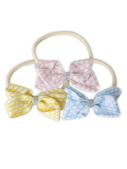 Combo of 3 Bows with Nylon Stretch Band for Baby Girl
