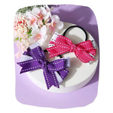 Pink & Purple Grosgrain Bow Hair Ties – Elastic & Stylish