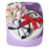 Red & Black Grosgrain Bow Hair Ties – Elastic & Stylish