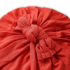 Pure Cotton Red Bow Knot Baby Turban – Stretchable & Hypoallergenic