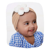 Soft Brown Flower Cotton Headband for Babies