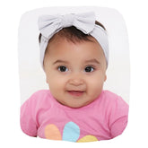 Grey Bow Knot Cotton Headband