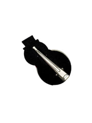 Back view of Glitter Foam Snowman Hair Clip showing secure metal alligator clip for easy and firm hair attachment.
